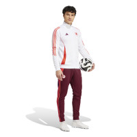 adidas AS Roma Trainingspak Full-Zip 2024-2025 Wit Bordeauxrood Oranje