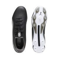 PUMA King Ultimate Grass/Artificial Grass Football Shoes (MG) Black White Grey