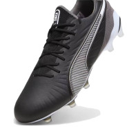 PUMA King Ultimate Grass/Artificial Grass Football Shoes (MG) Black White Grey