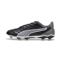 PUMA King Pro Grass/Artificial Grass Football Shoes (MG) Black White Grey