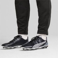 PUMA King Pro Grass/Artificial Grass Football Shoes (MG) Black White Grey