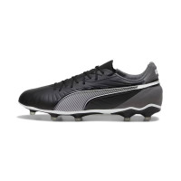 PUMA King Match Grass/Artificial Grass Football Shoes (MG) Black White Grey