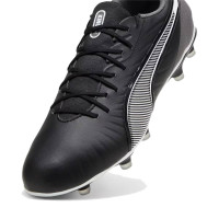 PUMA King Match Grass/Artificial Grass Football Shoes (MG) Black White Grey