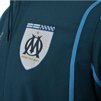PUMA Olympique Marseille Pre-Match Anthem Woven Trainingsjack 2024-2025 Donkerblauw Lichtblauw Wit