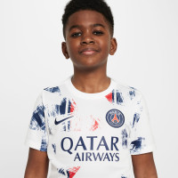 Nike Paris Saint-Germain Pre-Match Trainingsshirt 2024-2025 Kids Wit Donkerblauw Rood