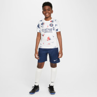 Nike Paris Saint-Germain Pre-Match Trainingsshirt 2024-2025 Kids Wit Donkerblauw Rood
