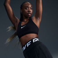 Nike Swoosh High Support Women's Sports Bra Black Grey White