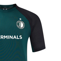 Castore Feyenoord Trainingsshirt 2024-2025 Donkergroen Zwart