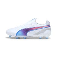 PUMA King Ultimate Grass/Artificial Grass Football Shoes (MG) Women's White Blue Light Pink