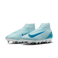 Nike Zoom Mercurial Superfly 10 Academy Iron Nop Football Shoes (SG) Anti-Clog Light Blue