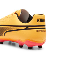PUMA King Match Grass/Artificial Grass Football Shoes (MG) Orange Black Pink