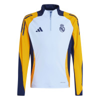 adidas Real Madrid Trainingspak 1/4-Zip 2024-2025 Kids Lichtblauw Donkerblauw