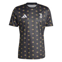 adidas Juventus Pre-Match Trainingsshirt 2024-2025 Antraciet Geel Roze Zwart Wit