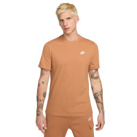 Nike Sportswear Club T-Shirt Lichtbruin Wit