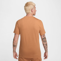 Nike Sportswear Club T-Shirt Lichtbruin Wit