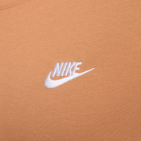 Nike Sportswear Club T-Shirt Lichtbruin Wit
