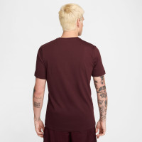 Nike Sportswear Club T-Shirt Bordeauxrood Wit