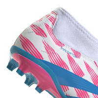 adidas Predator League Laceless Grass Football Shoes (FG) Kids White Pink Blue