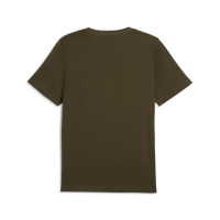 PUMA Essentials Logo T-Shirt Dark Olive Green White