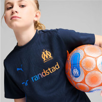 PUMA Olympique Marseille Training Shirt 2024-2025 Kids Dark Blue Orange