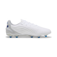 PUMA King Match Grass/Artificial Grass Football Shoes (MG) White Blue Light Pink