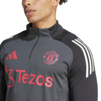 adidas Manchester United Tracksuit 1/4-Zip European 2024-2025 Dark Grey Black Red White