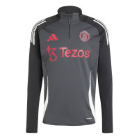adidas Manchester United Training sweater 1/4-Zip European 2024-2025 Dark Grey Black Red White