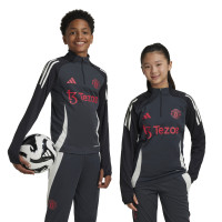 adidas Manchester United Training sweater 1/4-Zip European 2024-2025 Kids Dark Grey Black Red White