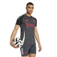 adidas Manchester United European Training Shirt 2024-2025 Dark Grey Black Red White