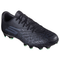 Skechers SKX_1.5 Academy Gras Voetbalschoenen (FG) Zwart Zilver