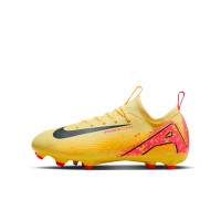 Nike Zoom Mercurial Vapor 16 Mbappé Academy Gras / Kunstgras Voetbalschoenen (MG) Kids Geel Roze Oranje