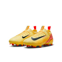 Nike Zoom Mercurial Vapor 16 Mbappé Academy Gras / Kunstgras Voetbalschoenen (MG) Kids Geel Roze Oranje
