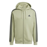 adidas Essentials Fleece Jogging Suit Full-Zip Hooded Olive Green Black