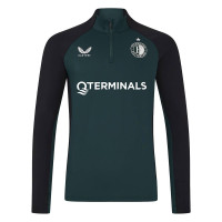 Castore Feyenoord Trainingspak 1/4-Zip 2024-2025 Donkergroen Zwart