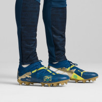 PUMA Future 7 Match BNA Grass/Artificial Grass Football Shoes (MG) Dark Blue Gold Yellow