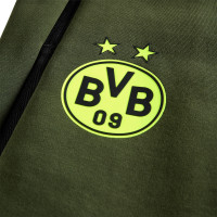 PUMA Borussia Dortmund Pumatech Full-Zip Tracksuit 2024-2025 Dark Green Olive Green Yellow