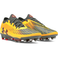 Under Armour Magnetico Elite 4.0 Grass Football Shoes (FG) Yellow Grey Red