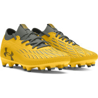 Under Armour Magnetico Select 4.0 Grass Football Shoes (FG) Kids Yellow Grey