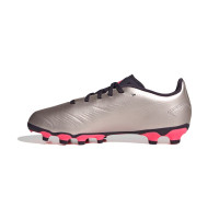 adidas Predator League Grass/Artificial Grass Football Shoes (MG) Kids Silver Black Pink