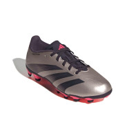 adidas Predator League Grass/Artificial Grass Football Shoes (MG) Kids Silver Black Pink