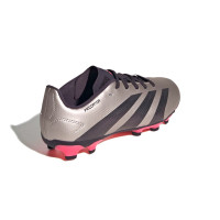 adidas Predator League Grass/Artificial Grass Football Shoes (MG) Kids Silver Black Pink