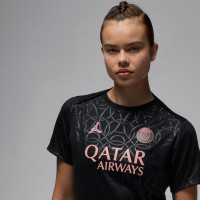 Nike Paris Saint-Germain x Jordan Pre-Match Training Shirt 2024-2025 Women's Black Red Pink