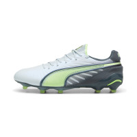 PUMA King Ultimate Grass/Artificial Grass Football Shoes (MG) Light Grey Dark Grey Light Green