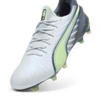 PUMA King Ultimate Grass/Artificial Grass Football Shoes (MG) Light Grey Dark Grey Light Green