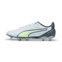 PUMA King Pro Grass/Artificial Grass Football Shoes (MG) Light Grey Dark Grey Light Green