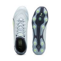 PUMA King Pro Grass/Artificial Grass Football Shoes (MG) Light Grey Dark Grey Light Green