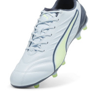 PUMA King Pro Grass/Artificial Grass Football Shoes (MG) Light Grey Dark Grey Light Green