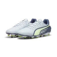PUMA King Match Grass/Artificial Grass Football Shoes (MG) Light Grey Dark Grey Light Green