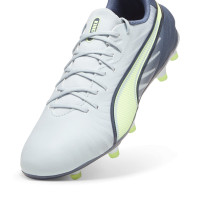PUMA King Match Grass/Artificial Grass Football Shoes (MG) Light Grey Dark Grey Light Green