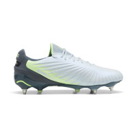 PUMA King Ultimate Iron Nop Football Shoes (SG) Light Grey Dark Grey Light Green